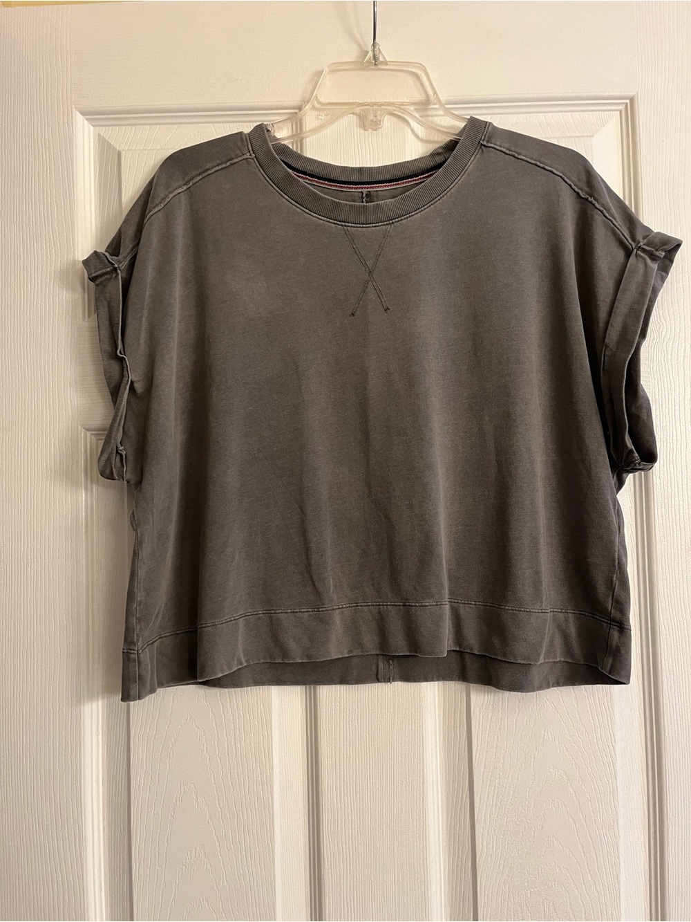 Anthropologie Pilcro Washed Charcoal Boxy Short-Sleeve Tee